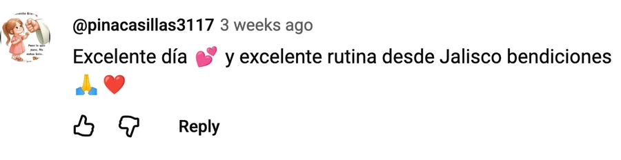 Comment by @pinacasillas3117 on a free video: Excelente día 💕 y excelente rutina desde Jalisco bendiciones 🙏❤️